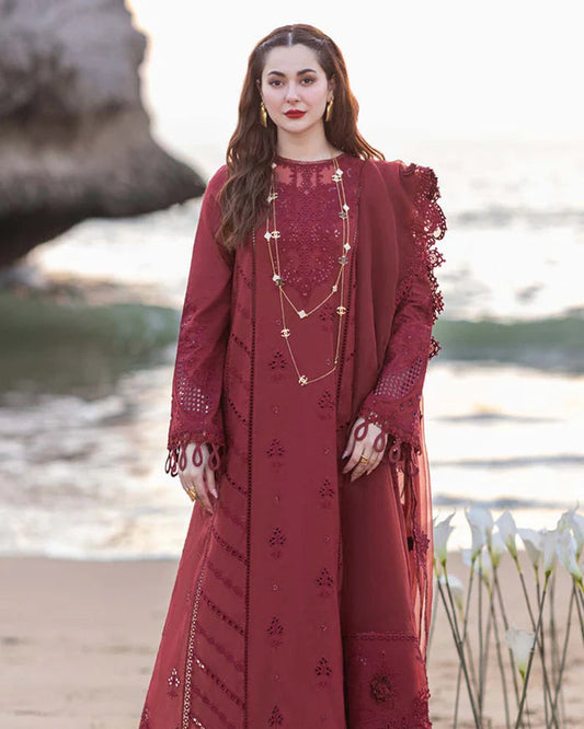 alamkar Luxury Embroidered Organza 3-Piece Suit